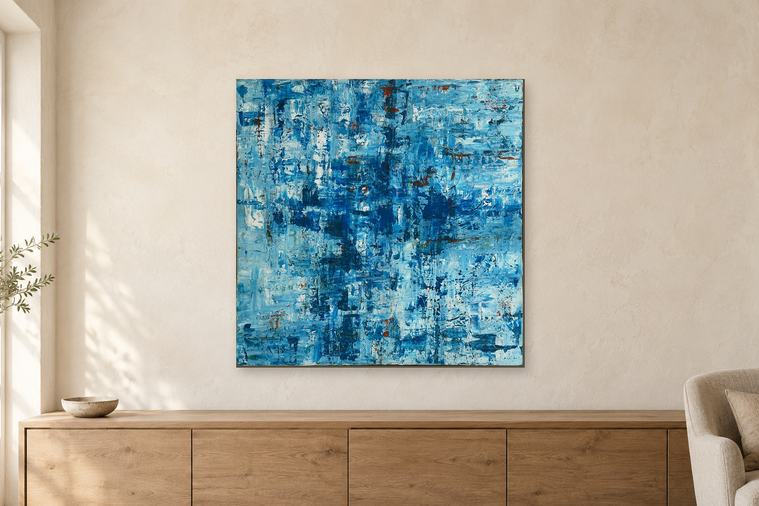 Mise en situation sur un mur — décor généré, échelle indicative